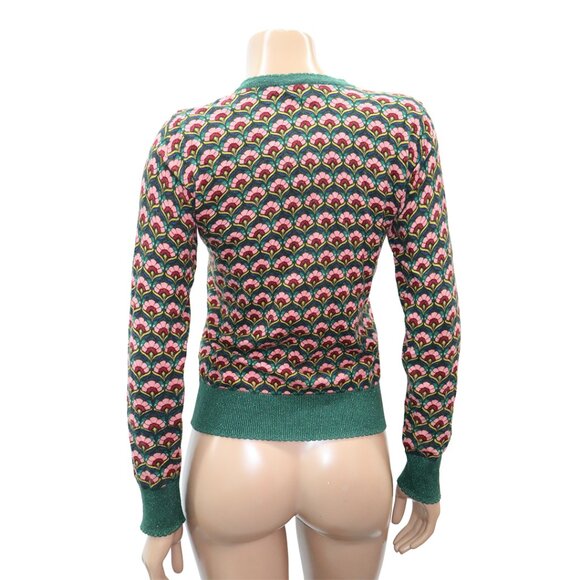 King Louie Organic cotton Graphic cardigan roundneck muffin sycamore green S - Picture 6 of 6